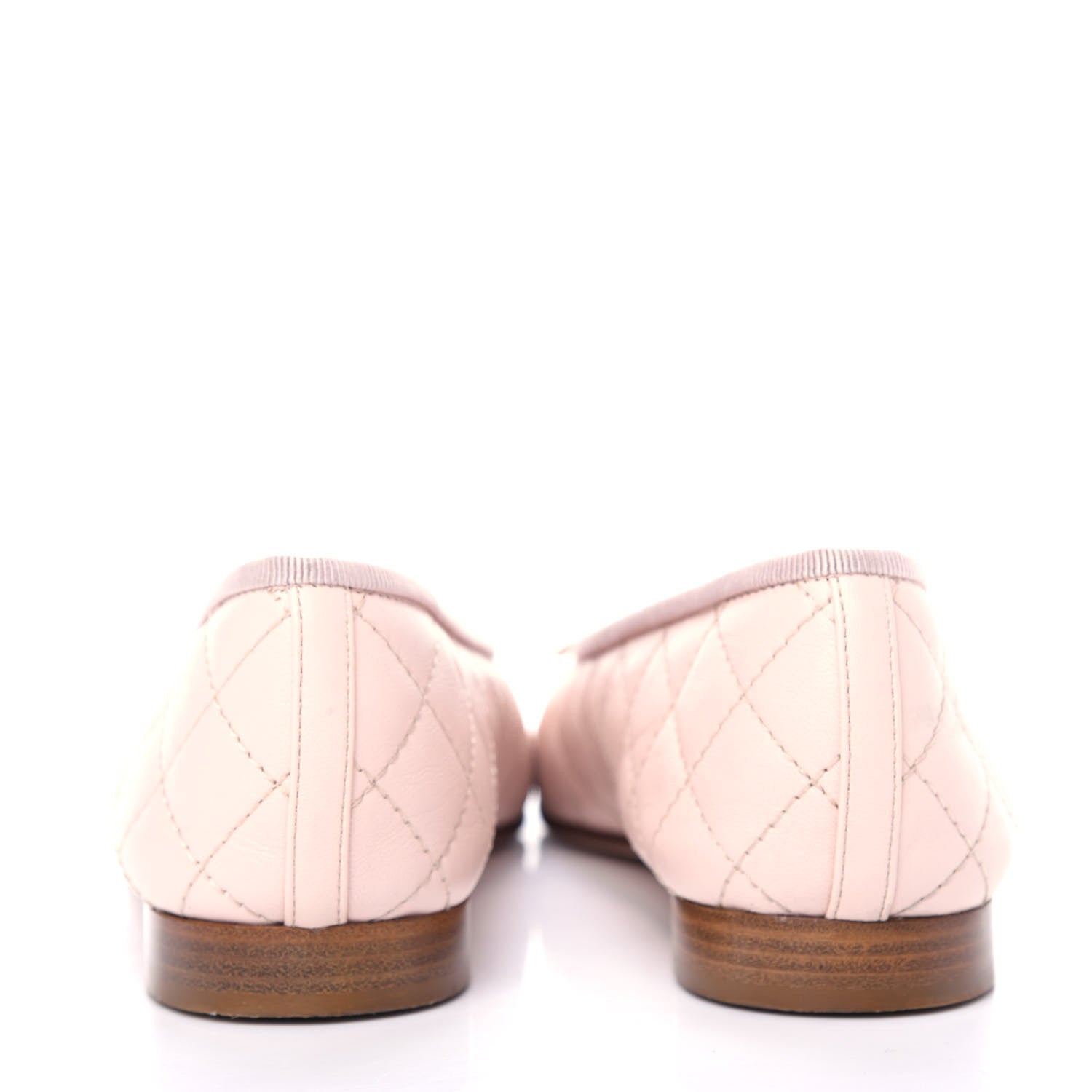 Chanel Lambskin Quilted Cap Toe Ballerina Flats 38.5 Light Pink 7 of 10