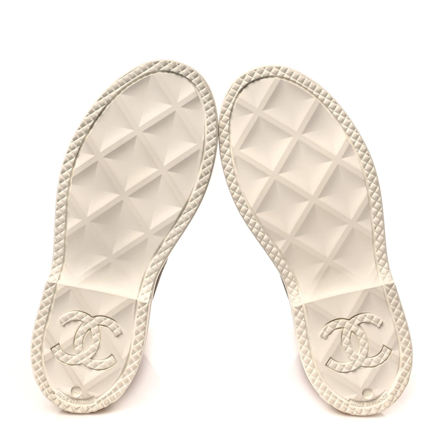 Chanel Caoutchouk CC High Boots 40 Beige White 6 of 9