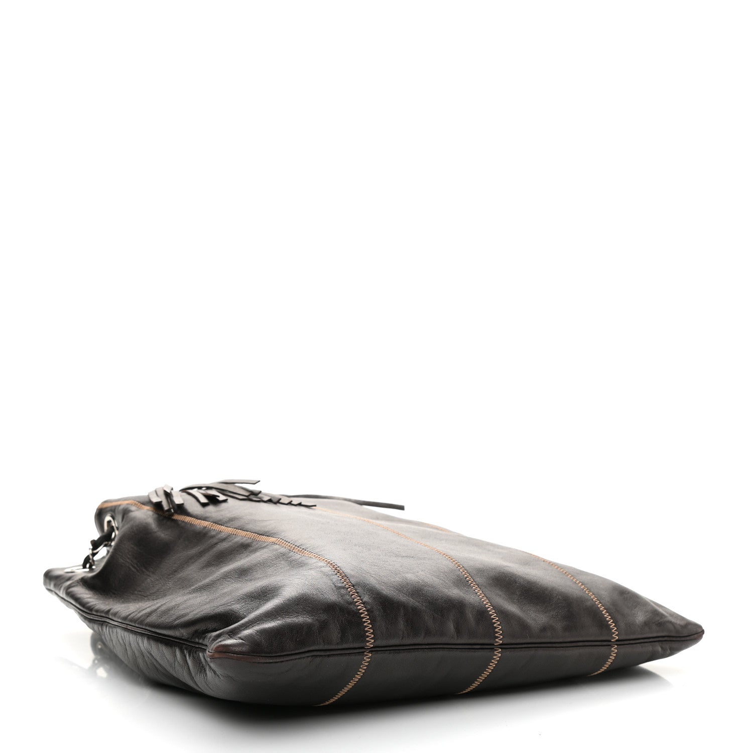 Chanel Lambskin Satin Reversible Sac Cordon Black 4 of 9