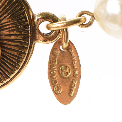 Chanel Pearl CC Medallion Long Necklace Gold 5 of 6