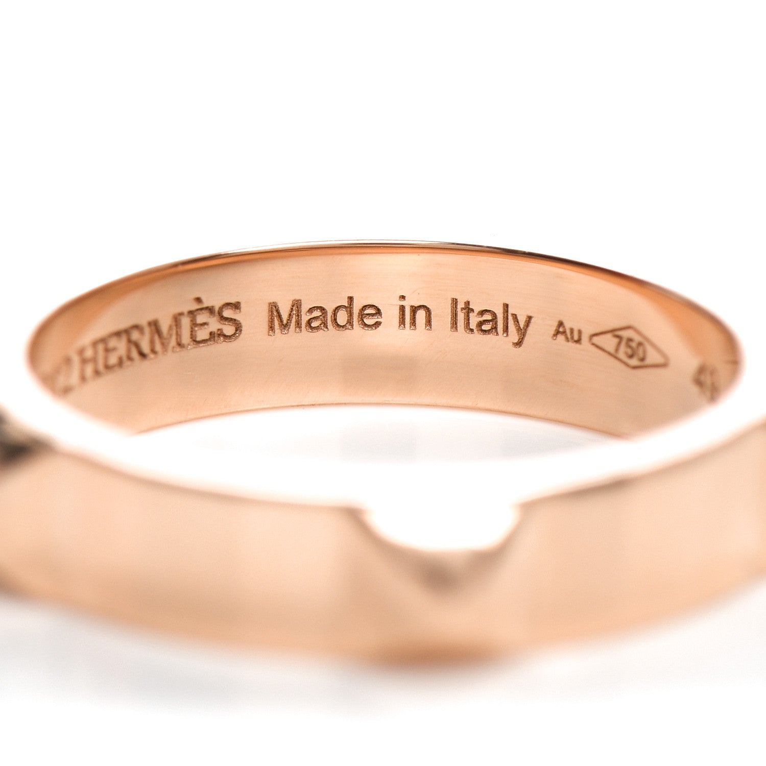 Hermes 18K Rose Gold Mini Clous Ring 49 5 4 of 5