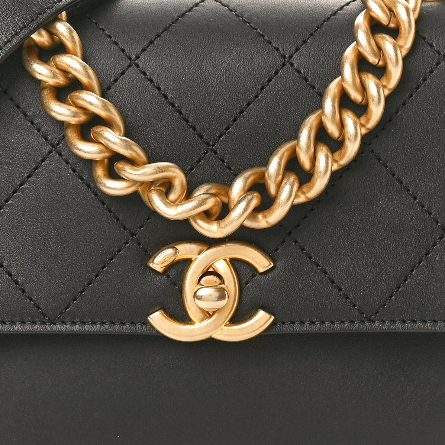 Chanel Calfskin Stitched Flap Black 8 of 10