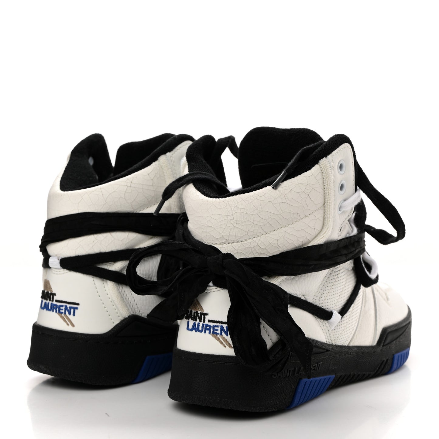 Calfskin Smith High Top Sneakers 39 White Black