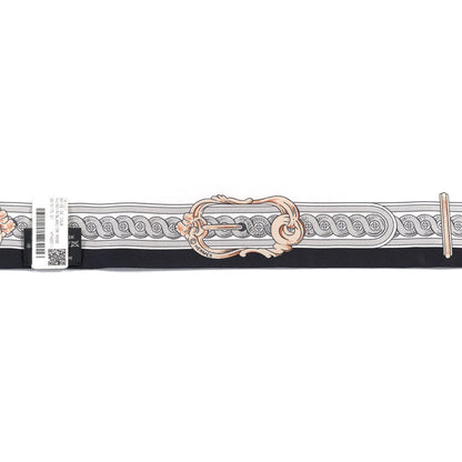 Hermes Silk Bride De Cour Twilly Black White Or Rose 3 of 4