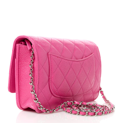 Chanel Caviar Enamel Quilted Wallet On Chain WOC Rose 3 of 13