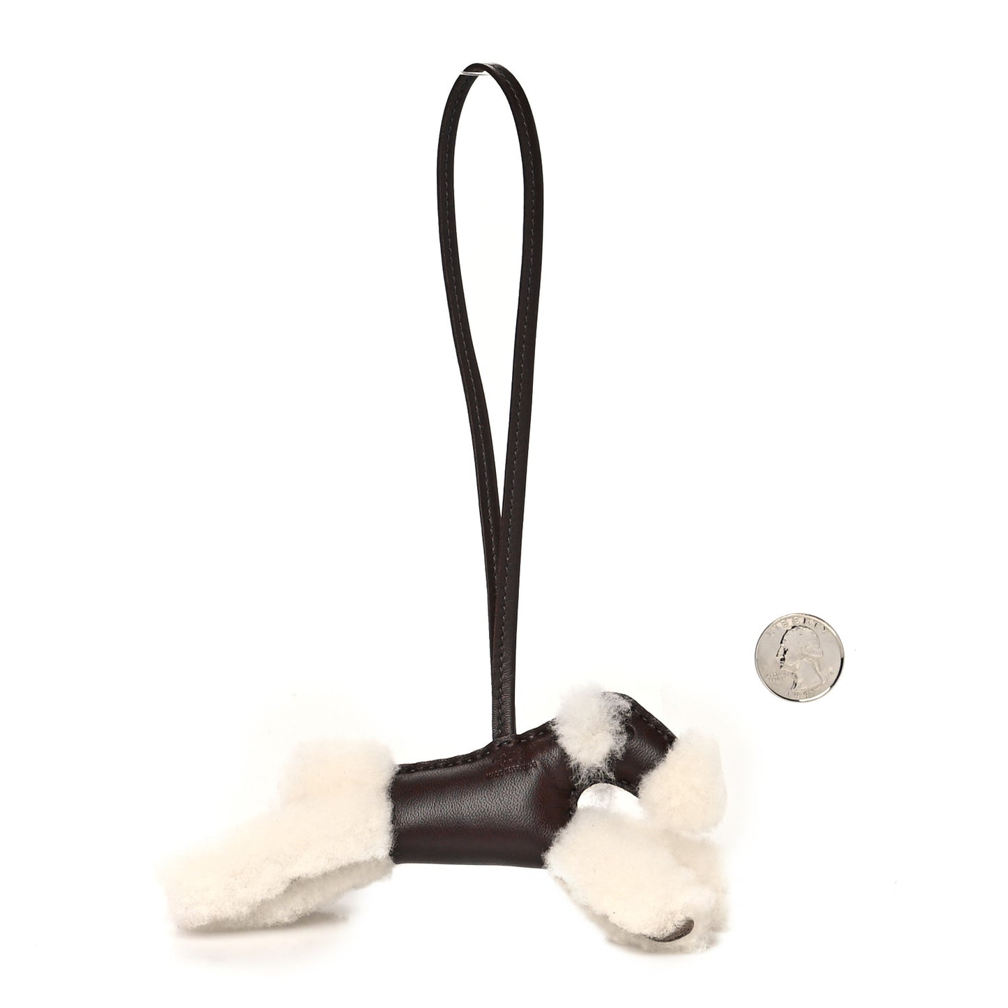 Milo Lambskin Shearling Budy Charm Chocolate