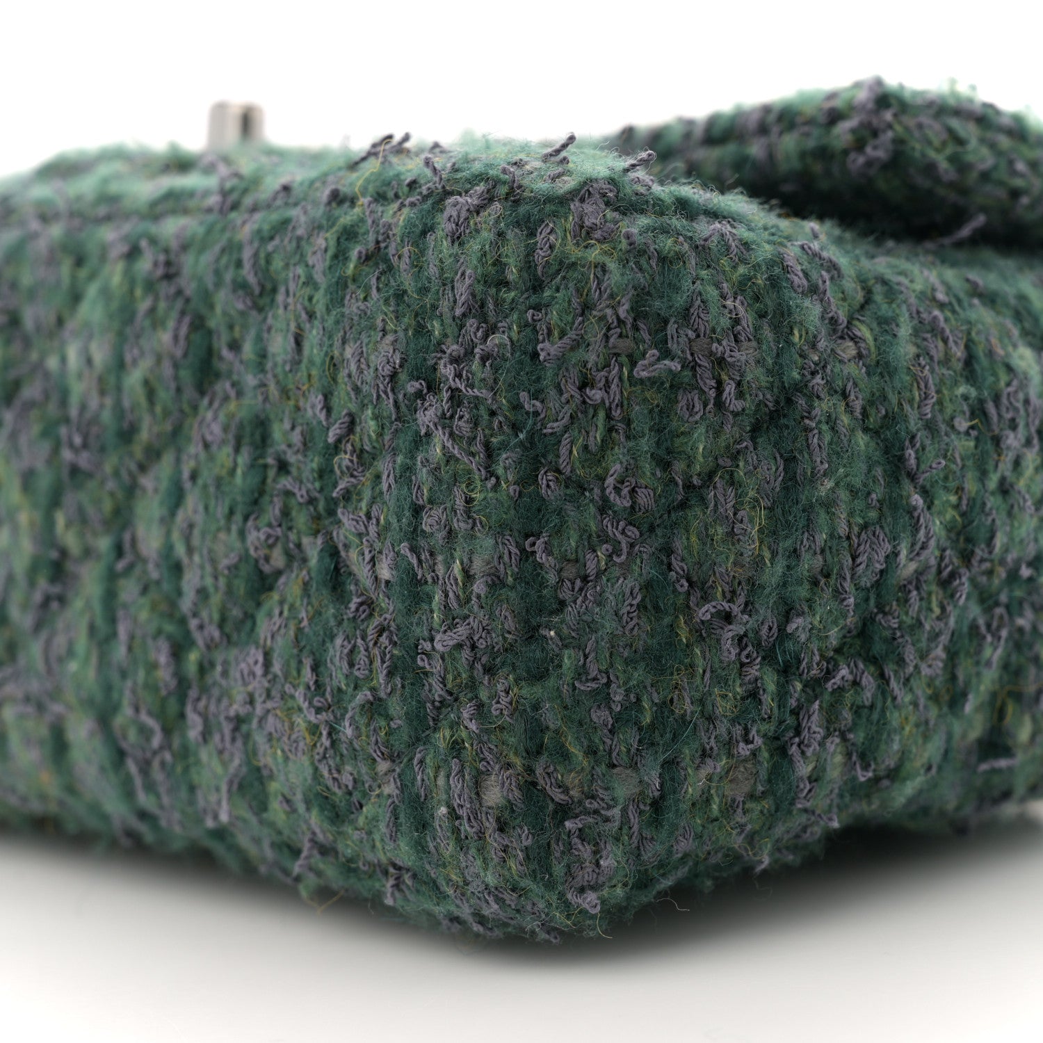 Chanel Wool Tweed Quilted Mini Rectangular Flap Green 10 of 10
