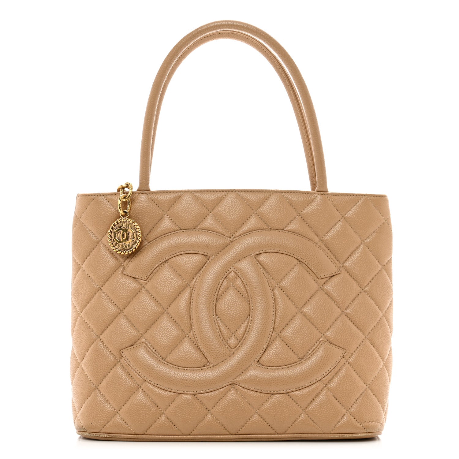 Chanel Caviar Quilted Medallion Tote Beige 1 of 12