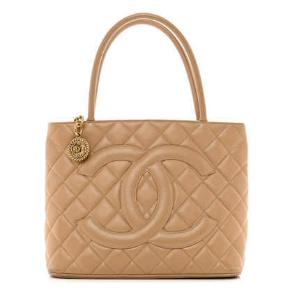Chanel Caviar Quilted Medallion Tote Beige 1 of 12