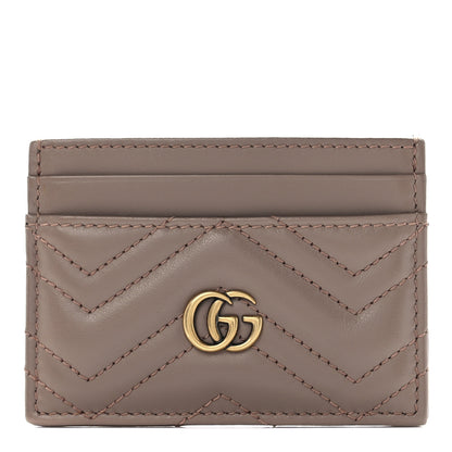Gucci Calfskin Matelasse GG Marmont Card Holder Porcelain Rose 1 of 10