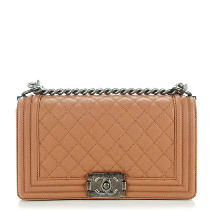 Chanel Caviar Quilted Medium Boy Flap Camel 1 of 6