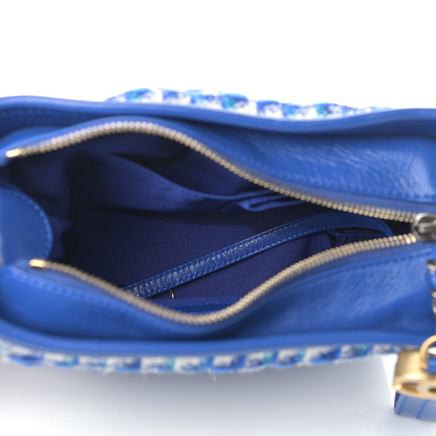 Chanel Tweed Calfskin Small Gabrielle Hobo Royal Blue 5 of 10