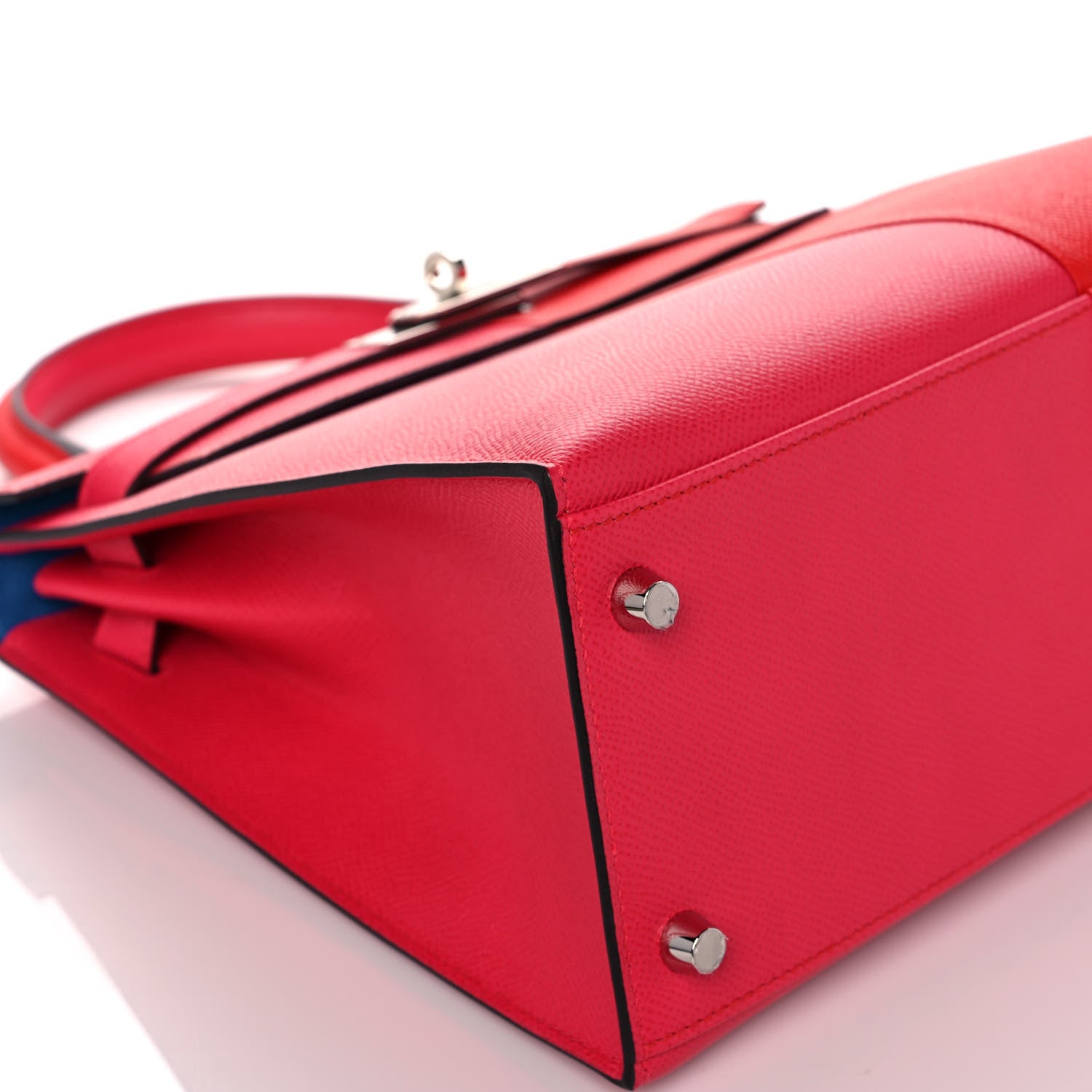 Hermes Epsom Casaque Kelly Sellier 28 Rouge Coeur Rose Extreme Bleu Zanzibar 10 of 16