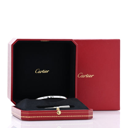 Cartier 18K White Gold 10 Diamond Small LOVE Bracelet 16 7 of 7