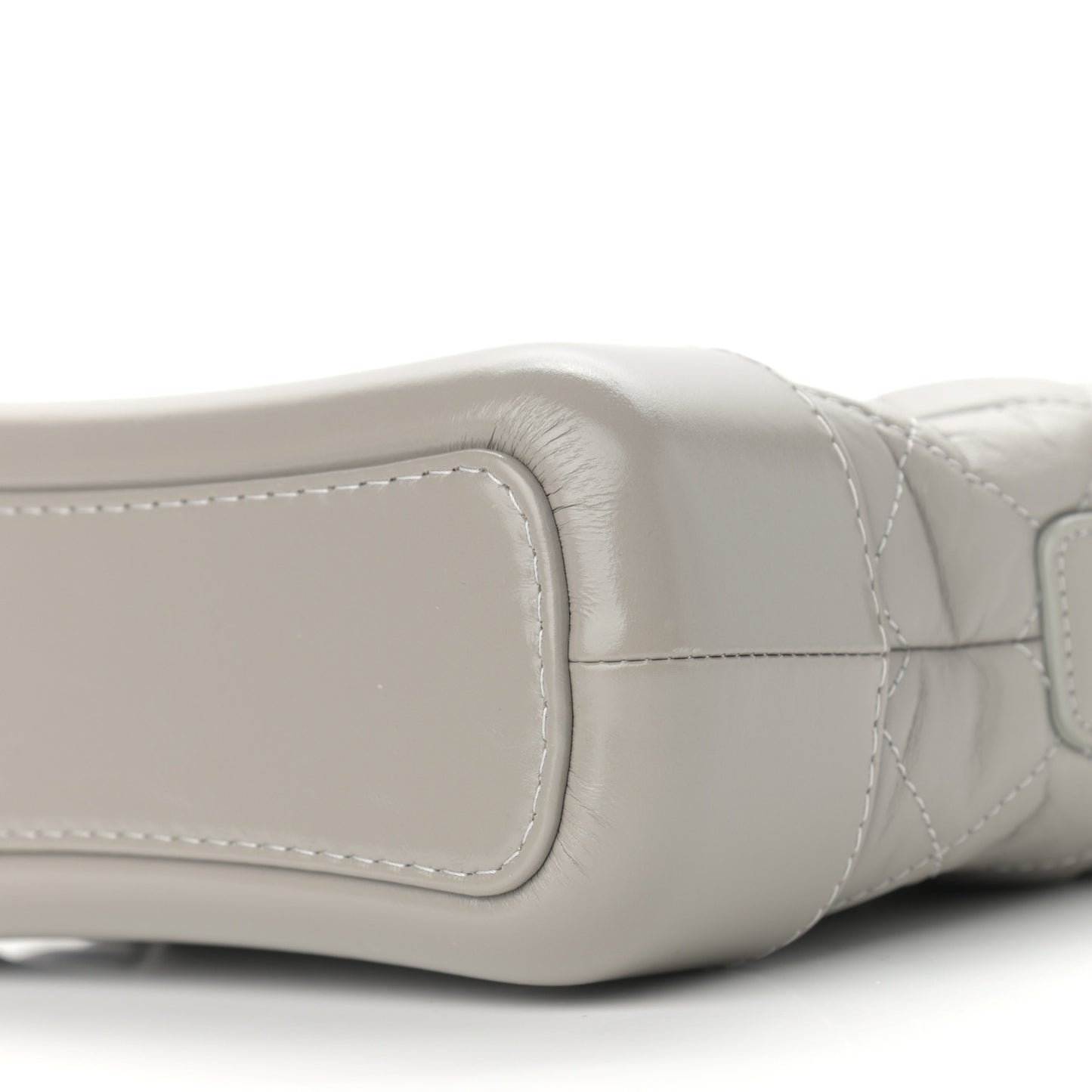 Aged Calfskin Quilted Small Gabrielle Hobo Grey
