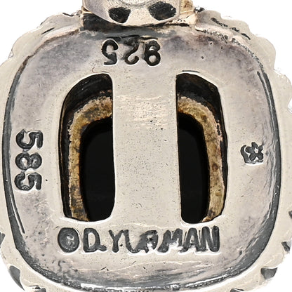 David Yurman Sterling Silver 14K Yellow Gold Black Onyx 7mm Albion Pendant 3 of 3