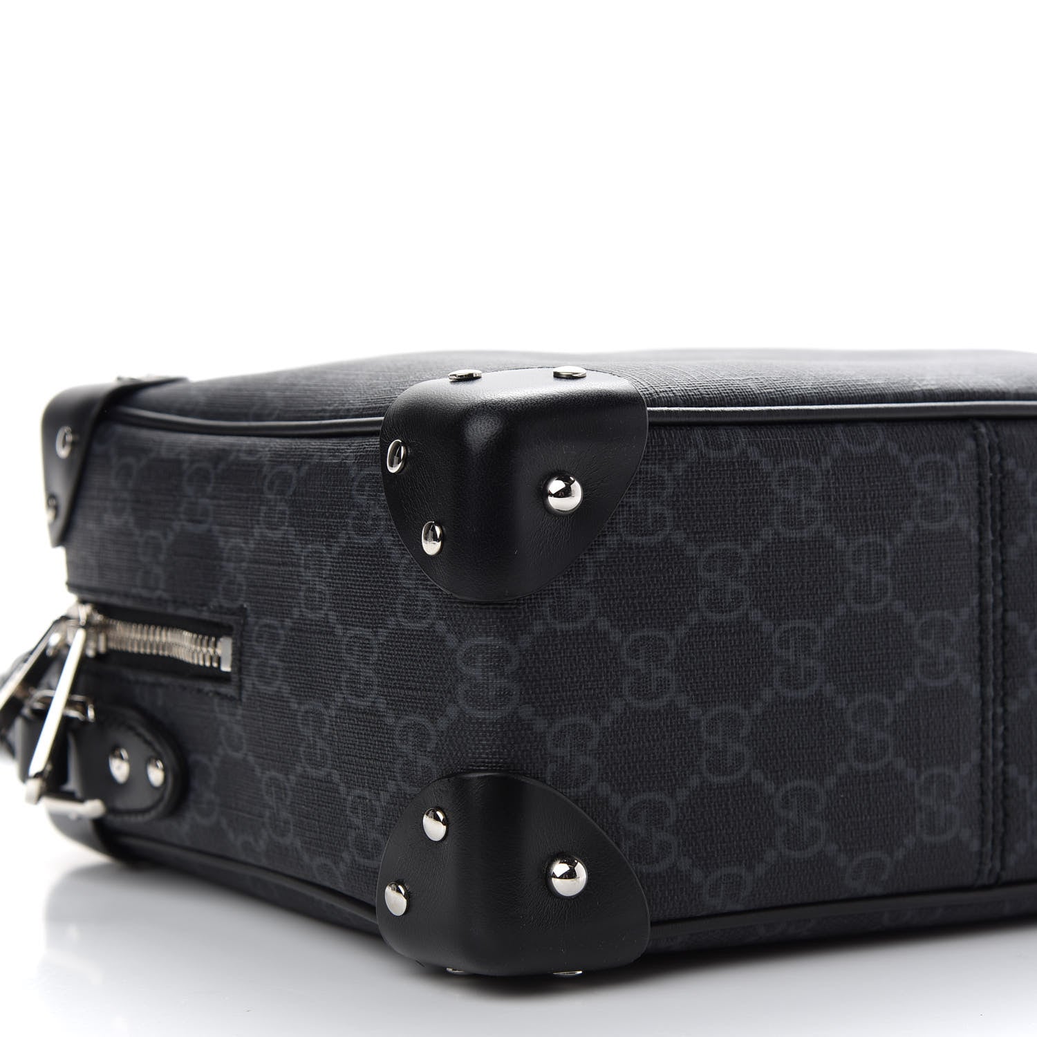 Gucci GG Supreme Monogram Selleria Calfskin Square Messenger Bag Black 8 of 9