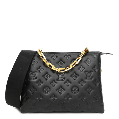 Louis Vuitton Lambskin Embossed Monogram Coussin PM Black 1 of 12