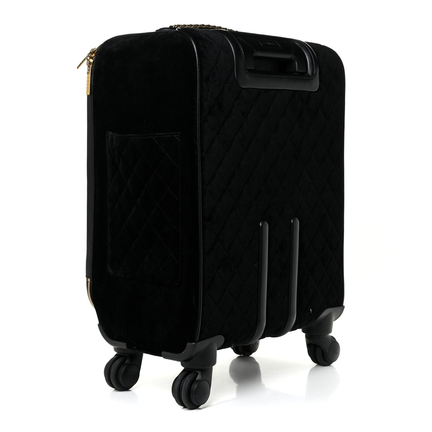 Suede Quilted Coco Case Trolley Black