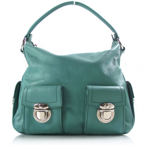 Marc Jacobs Leather Large Multipocket Hobo Teal 1 of 11