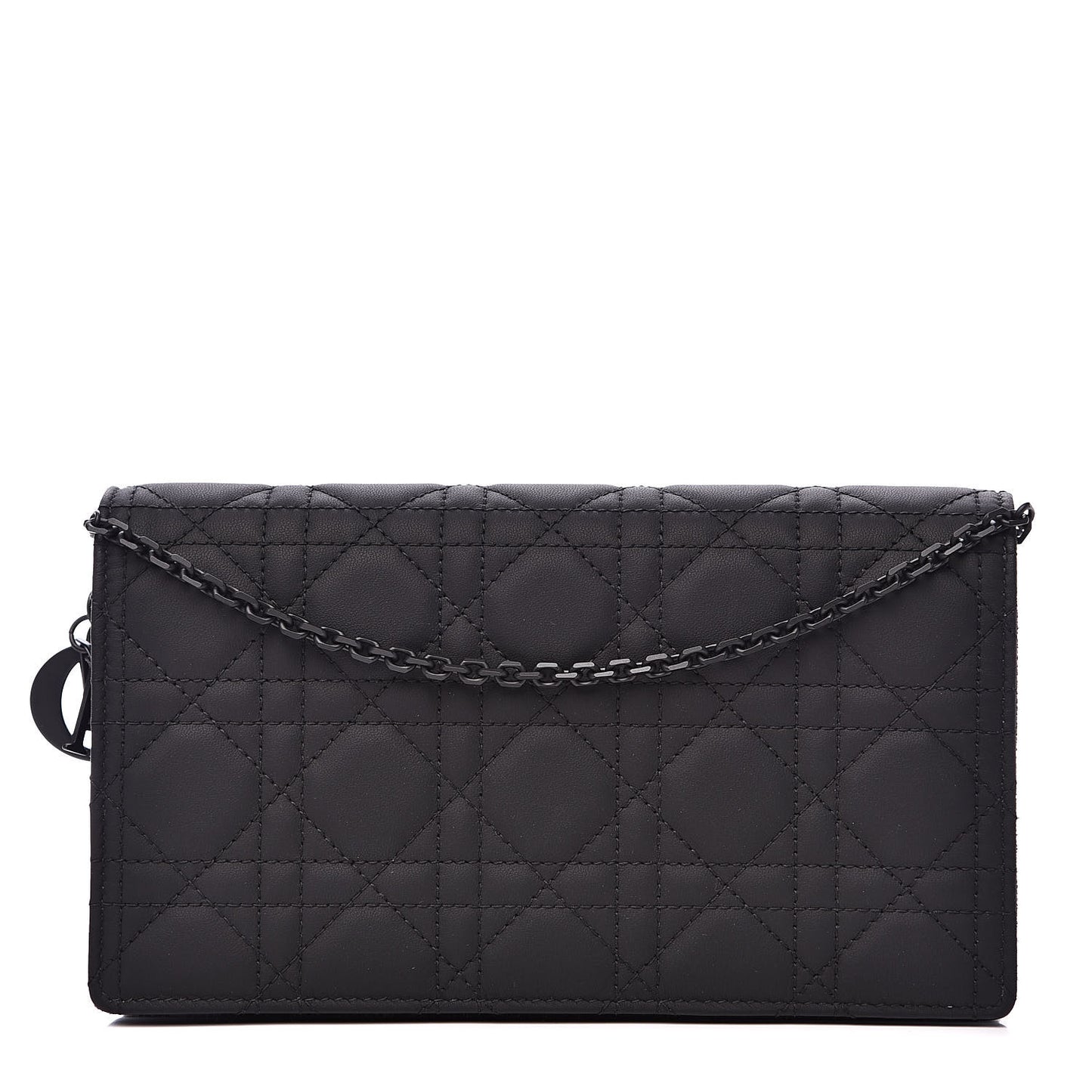 Ultra Matte Calfskin Cannage Lady Dior Clutch Black