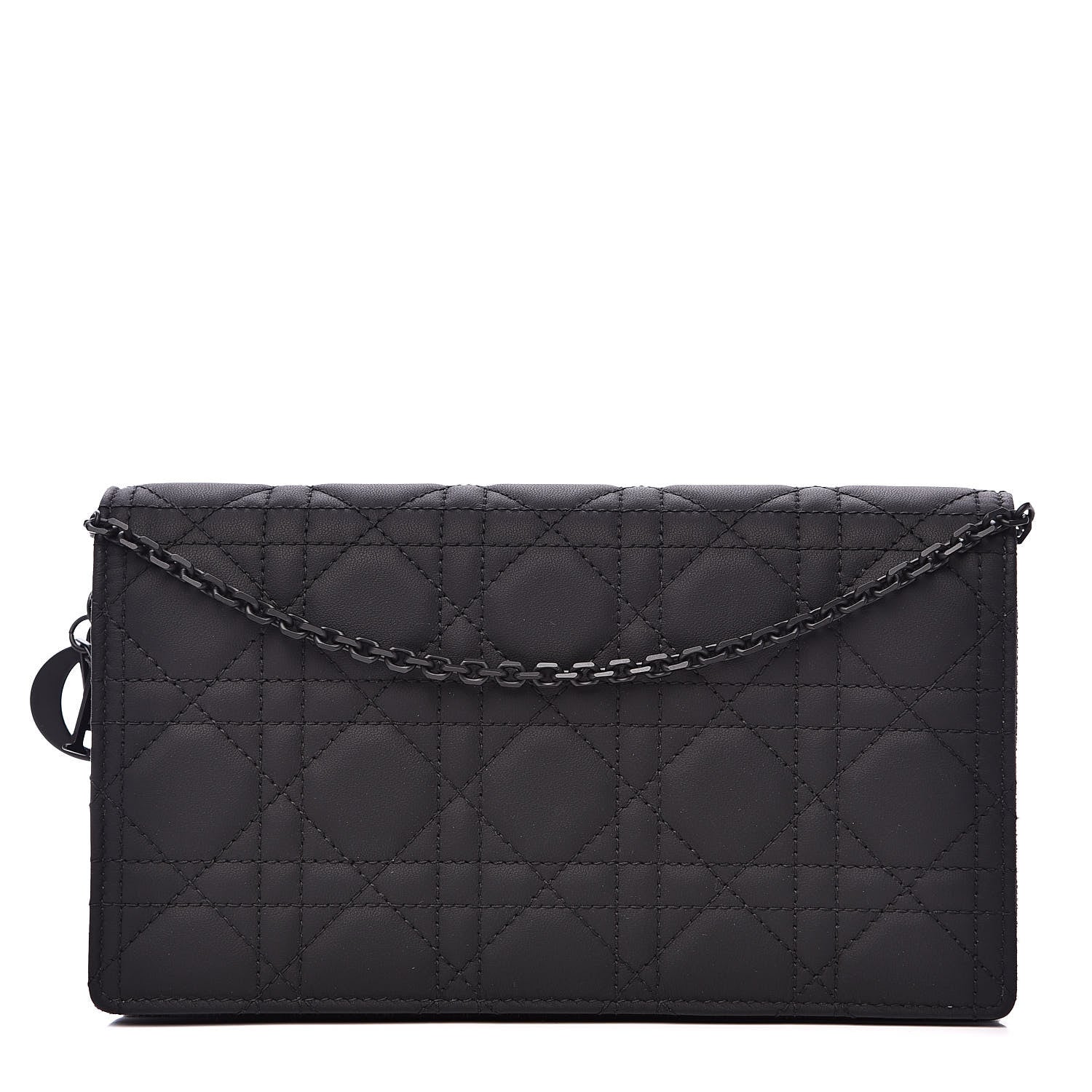 Christian Dior Ultra Matte Calfskin Cannage Lady Dior Clutch Black 1 of 11