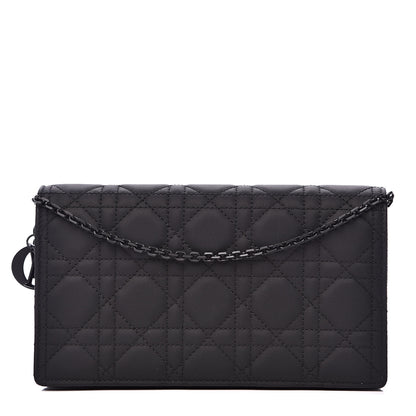 Christian Dior Ultra Matte Calfskin Cannage Lady Dior Clutch Black 1 of 11