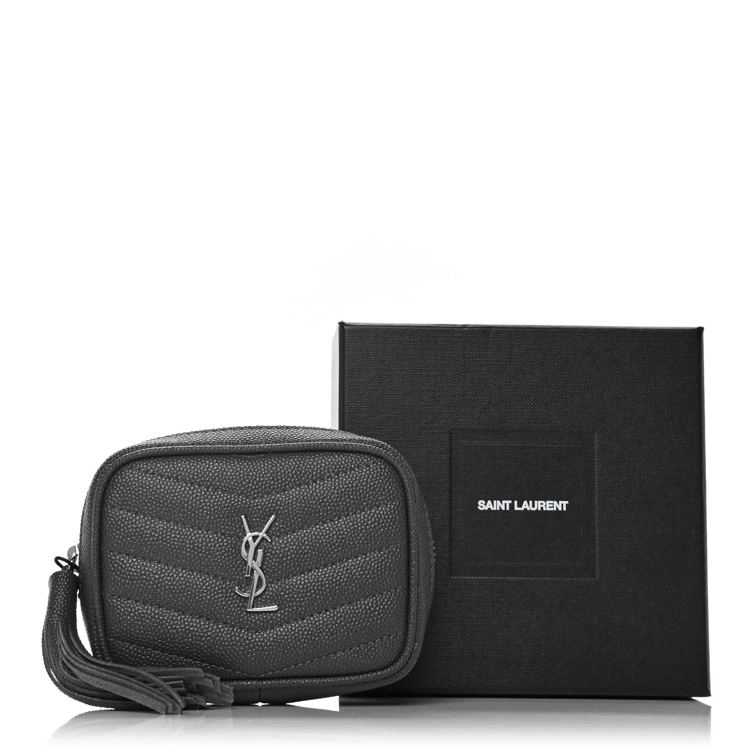 Saint Laurent Grain De Poudre Matelasse Monogram Baby Lou Camera Bag Dark Smog 11 of 11