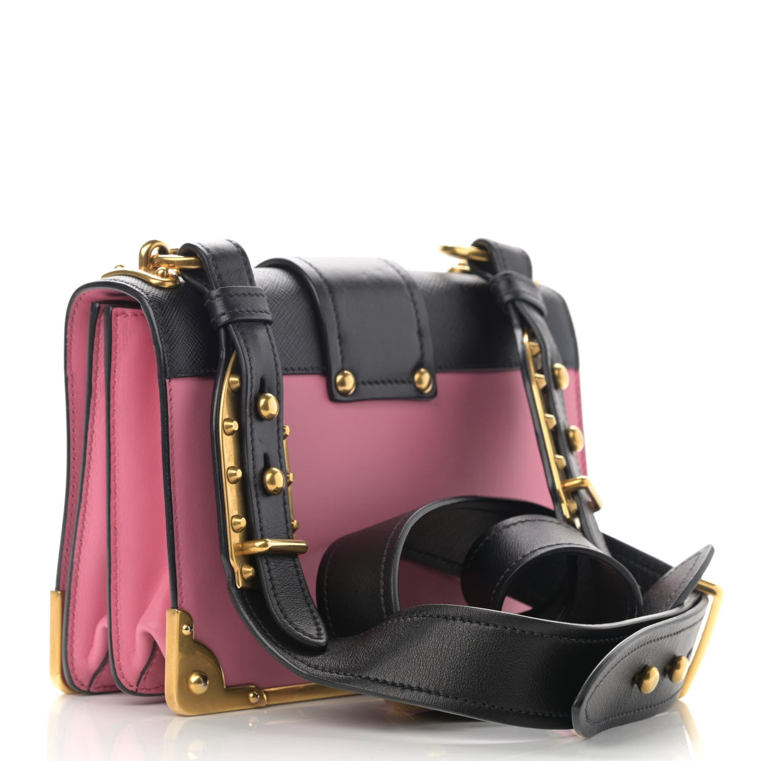 Prada City Calf Saffiano Cahier Bag Fuxia Black 3 of 11