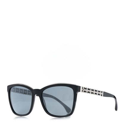Chanel Calfskin Square Chain Sunglasses 5360-Q-A Black 1 of 9