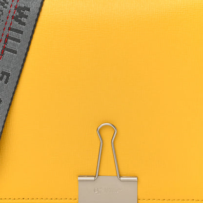Off-White Saffiano Binder Flap Bag Yellow 8 of 12