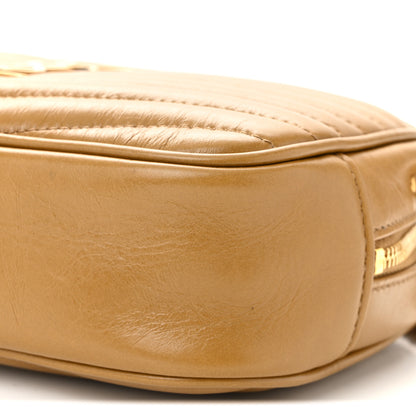 Saint Laurent Calfskin Matelasse Monogram Mini Lou Camera Bag Tabac Brown 10 of 11