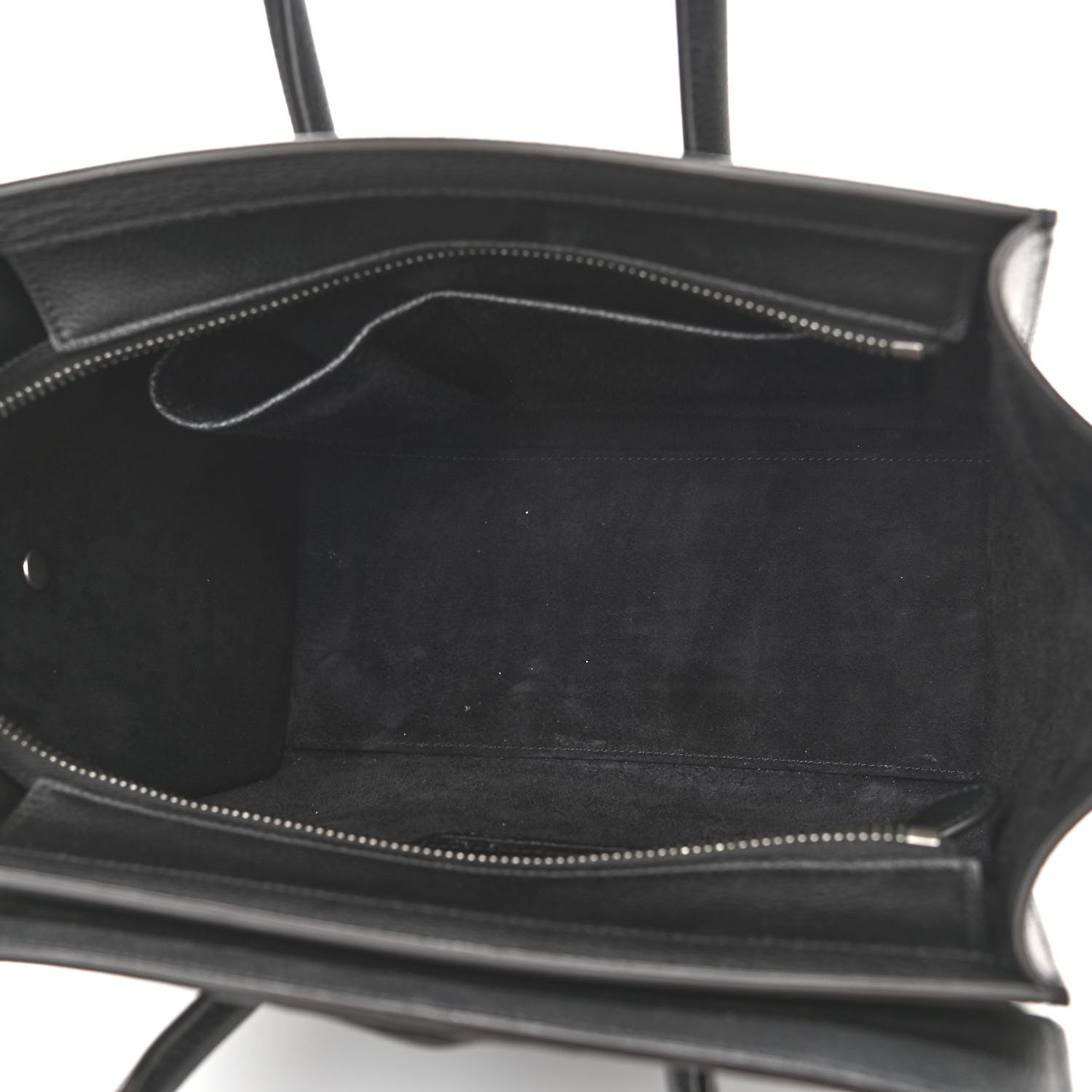 Celine Drummed Calfskin Micro Luggage Black 5 of 10