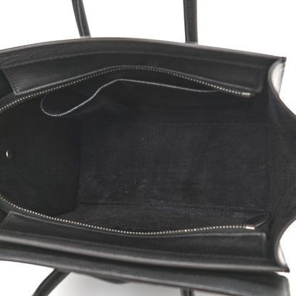 Celine Drummed Calfskin Micro Luggage Black 5 of 10