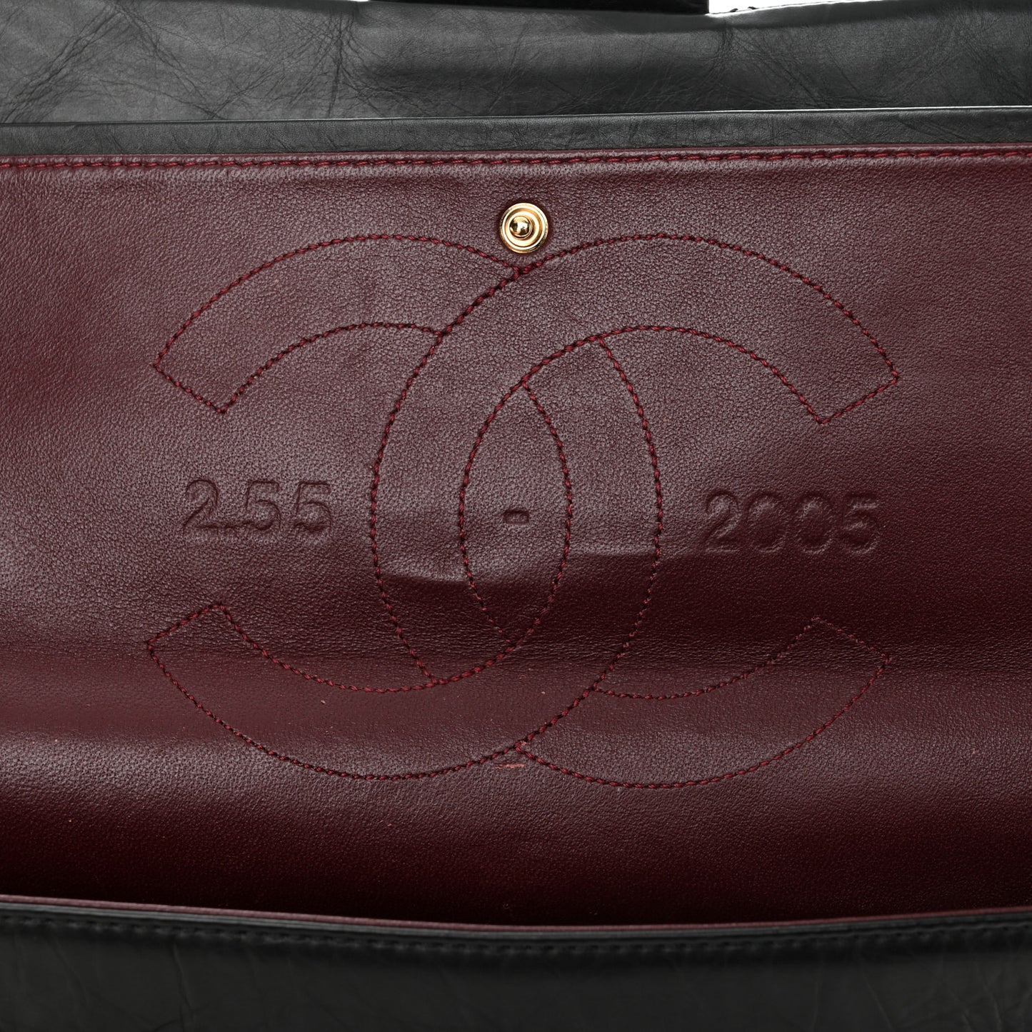 Aged Calfskin Quilted 2.55 Reissue 227 Flap Black