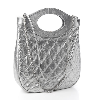 Chanel Metallic Crumpled Calfskin Small 31 Shopping Bag Silver 2 of 10