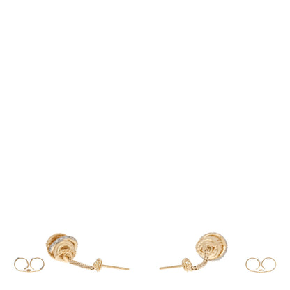 David Yurman 18K Yellow Gold Diamond Crossover Chain Drop Earrings 3 of 4