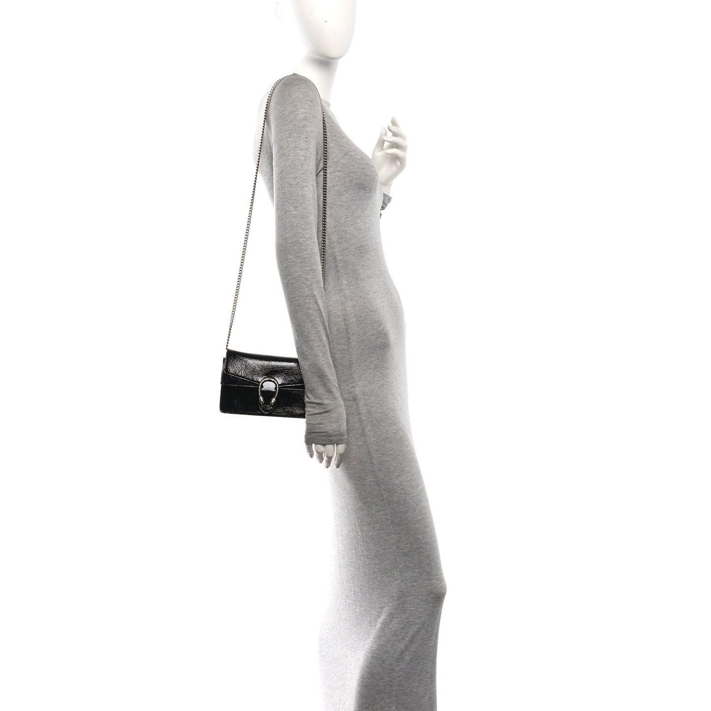 Crinkled Patent Mini Dionysus Shoulder Bag Black