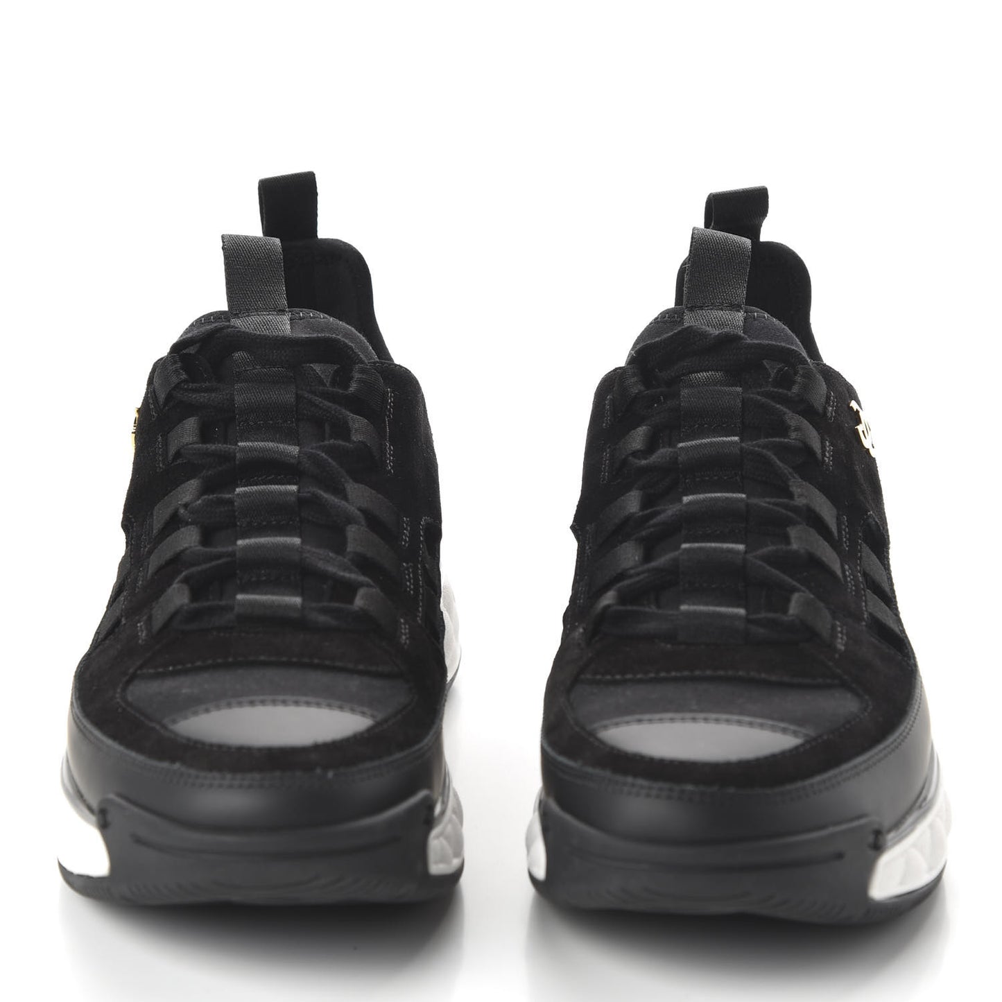 Fabric Calfskin Suede CC Sneakers 39 Black
