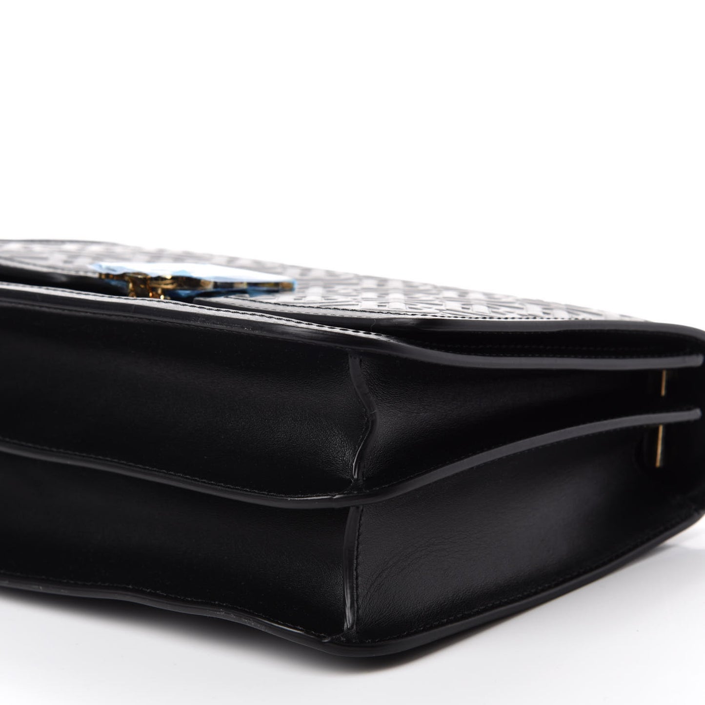 Calfskin Monogram Embossed Medium TB Bag Black