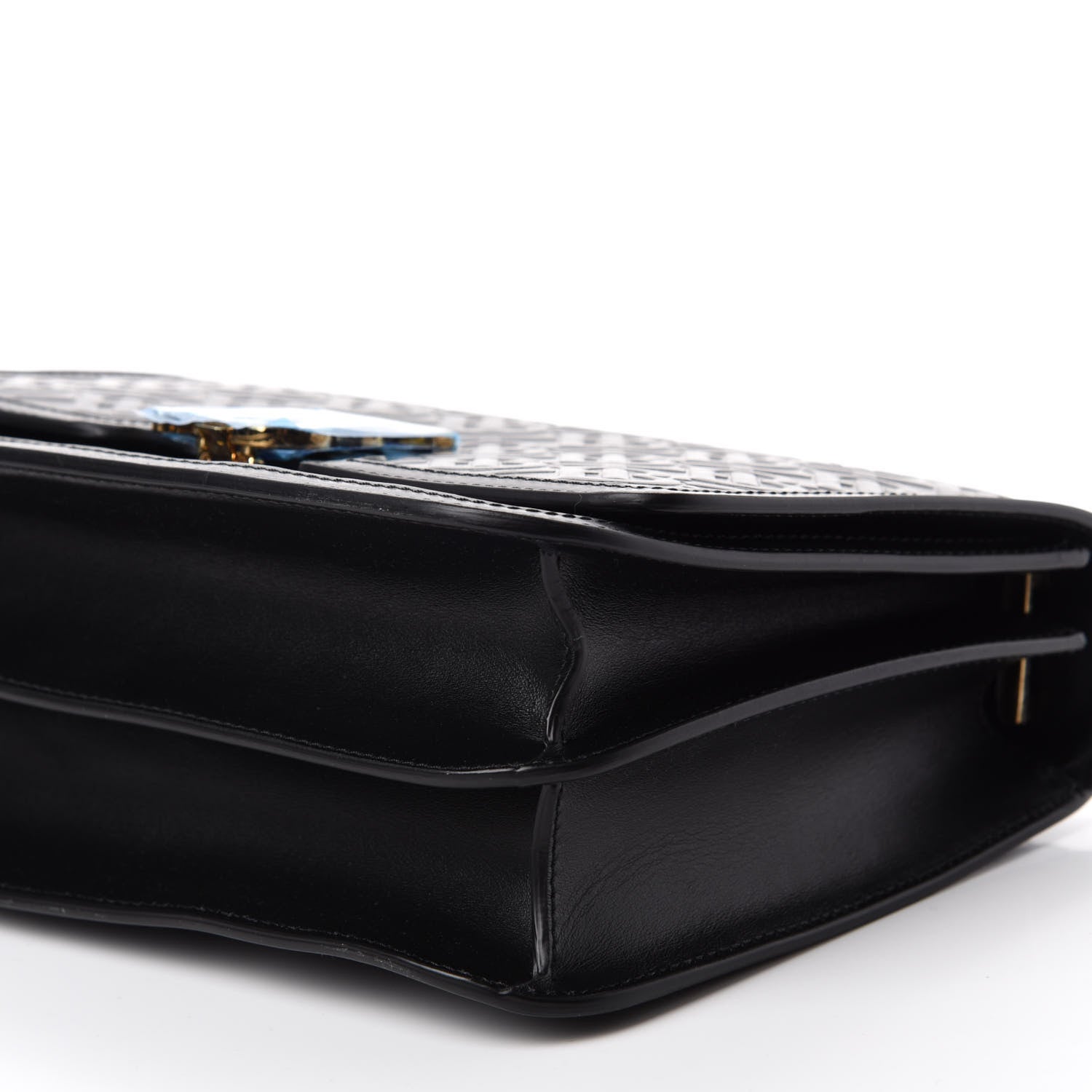 Burberry Calfskin Monogram Embossed Medium TB Bag Black 7 of 9