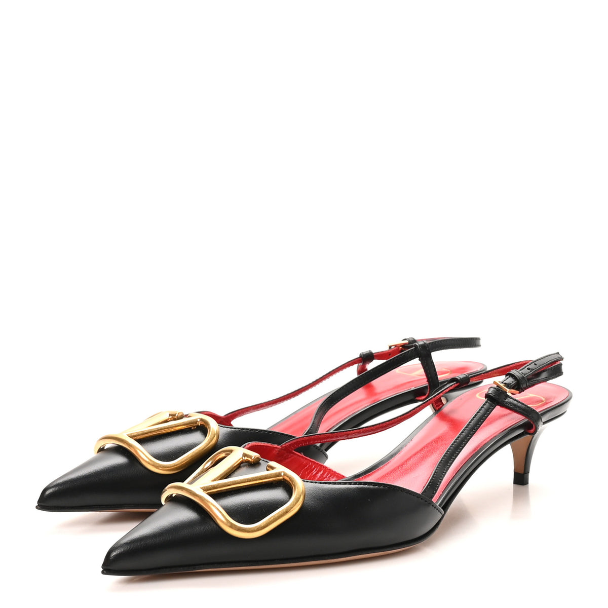Valentino Garavani Calfskin Vlogo Slingback 40mm Pumps 37 Black 4 of 9