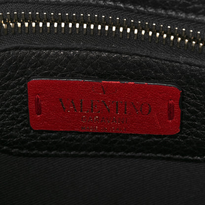Valentino Garavani Pebbled Calfskin Small Rockstud Crossbody Flap Bag Black 6 of 10