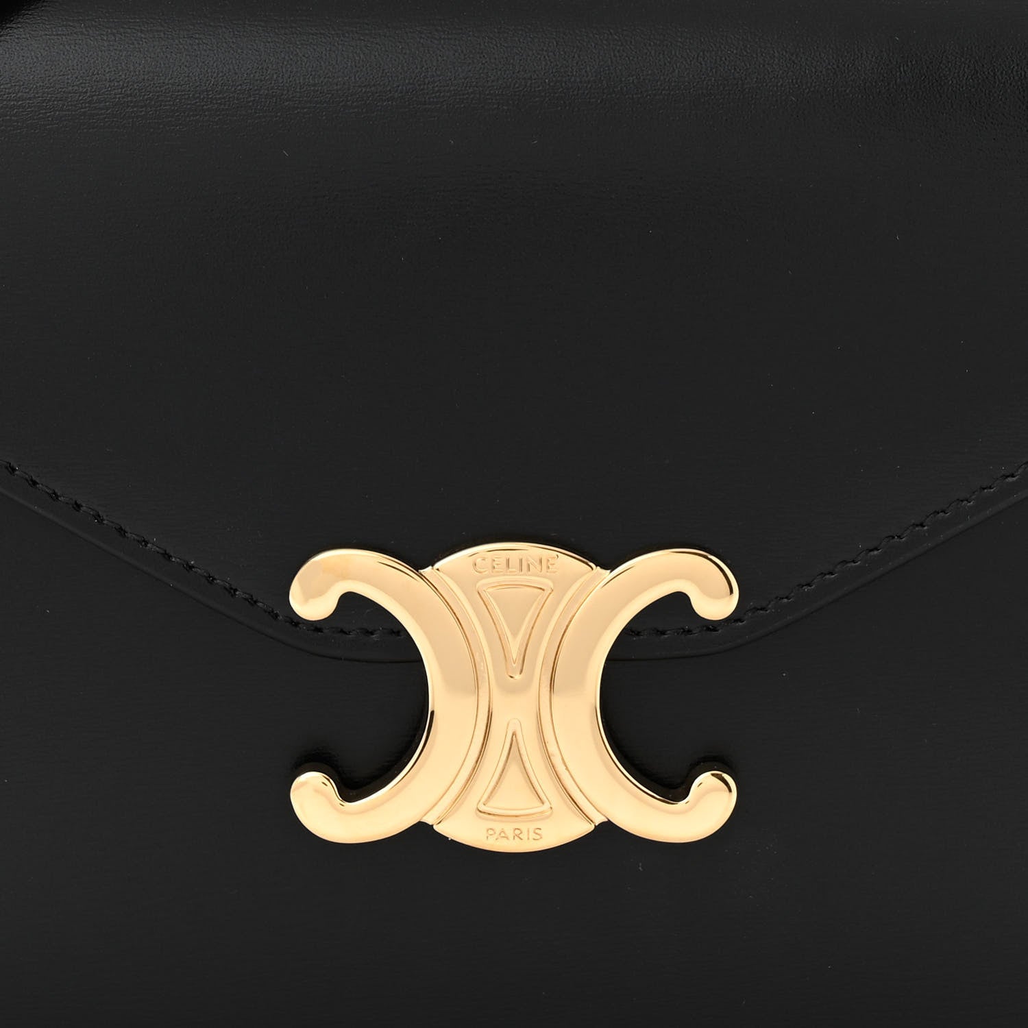 Celine Shiny Calfskin Triomphe Margo Wallet on Chain Black 8 of 11