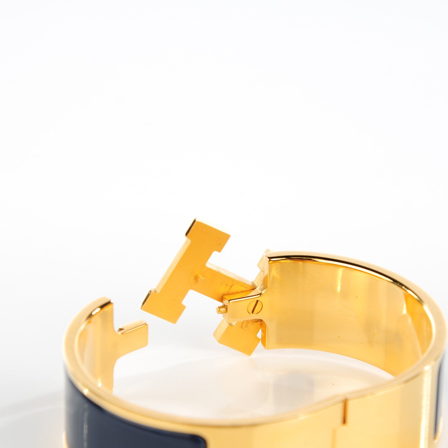 Hermes Enamel Wide Clic Clac H Bracelet PM Indigo Bleu 4 of 5
