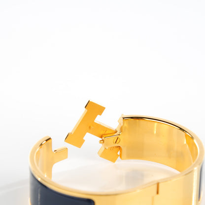 Hermes Enamel Wide Clic Clac H Bracelet PM Indigo Bleu 4 of 5