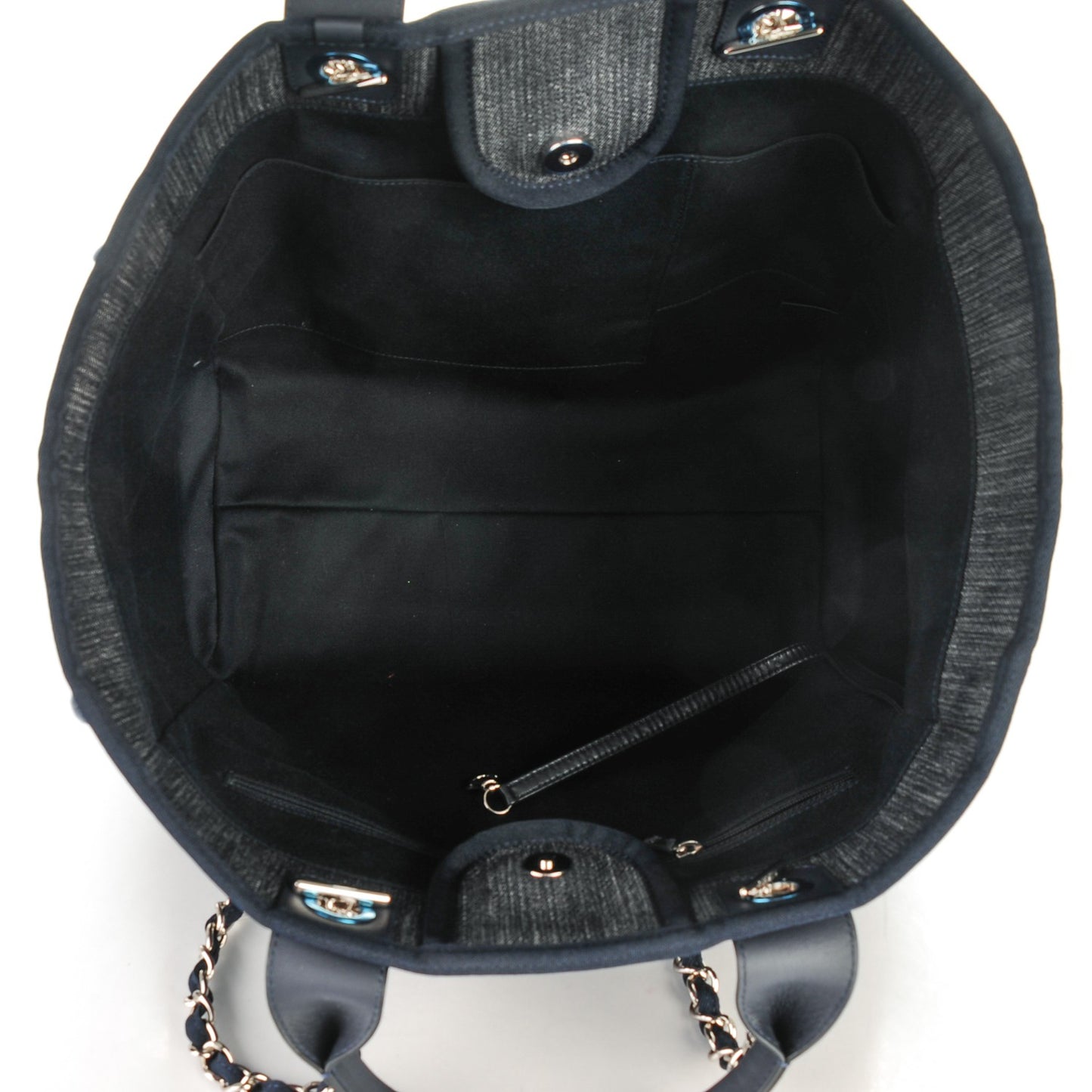 Canvas Large Deauville Tote Dark Blue