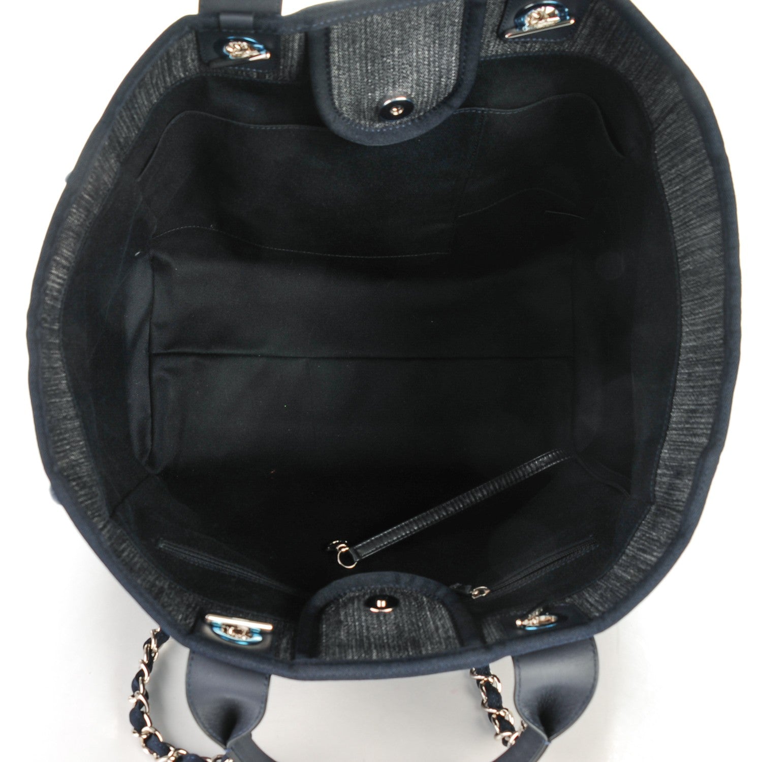 Chanel Canvas Large Deauville Tote Dark Blue 5 of 8