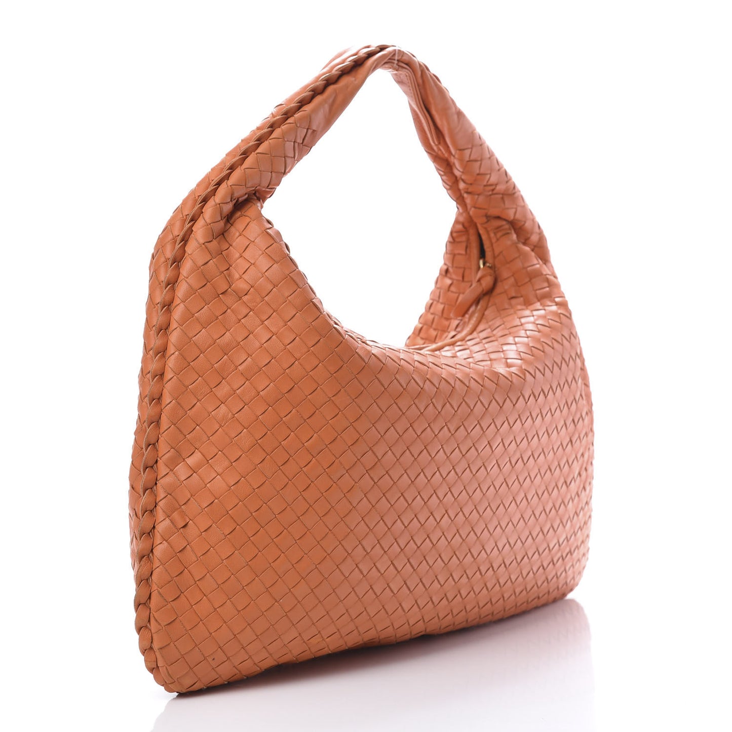 Nappa Intrecciato Large Veneta Hobo Orange