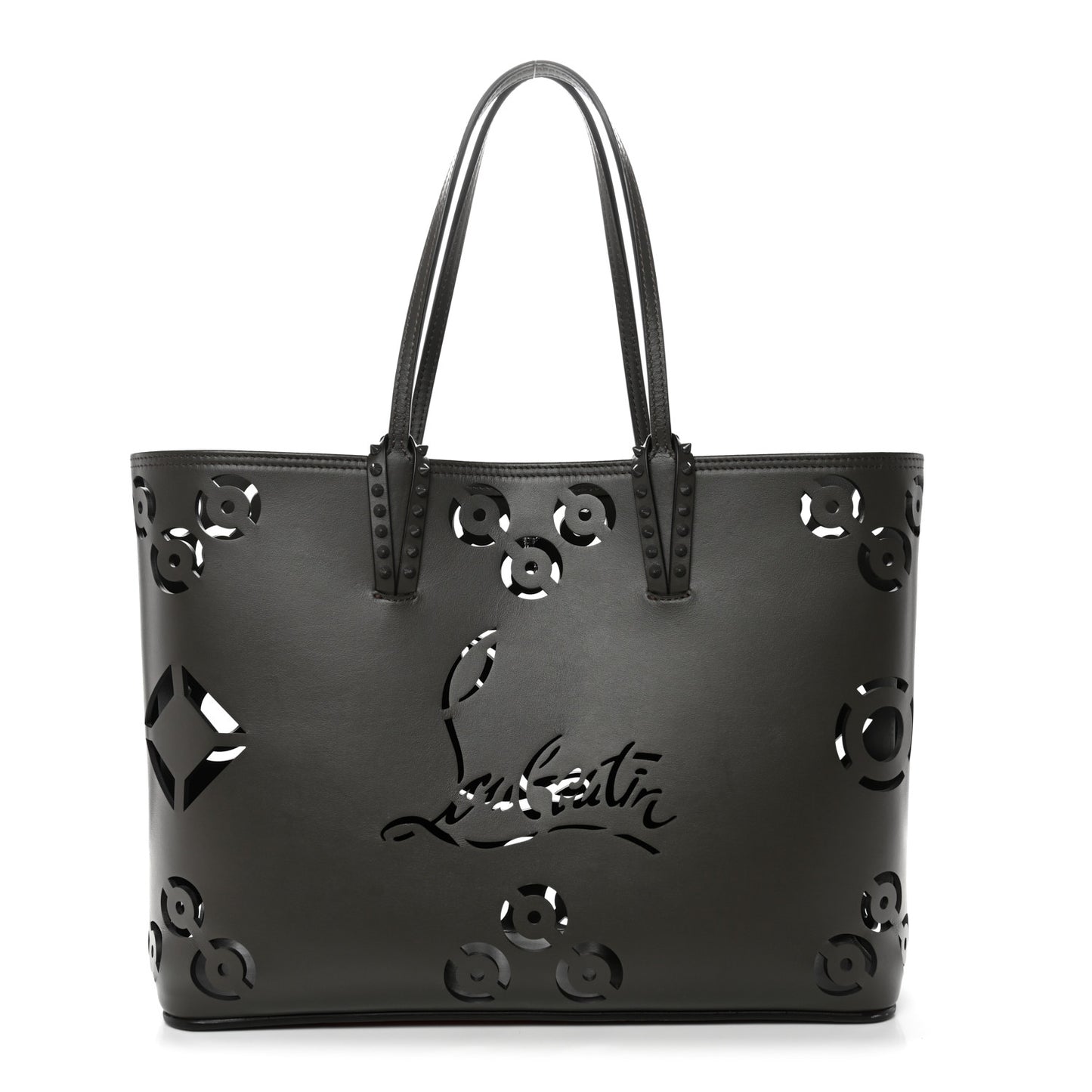 Calfskin Paris CL Logo Perforated Cabata Tote Rocket
